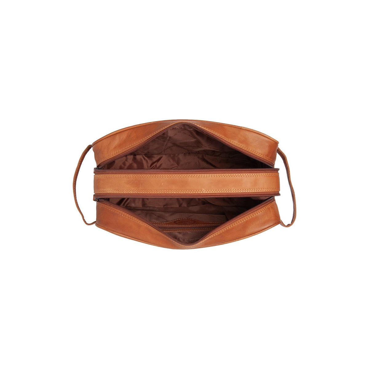 Cognac Leather Toiletry Bag Stefan, detail view 5