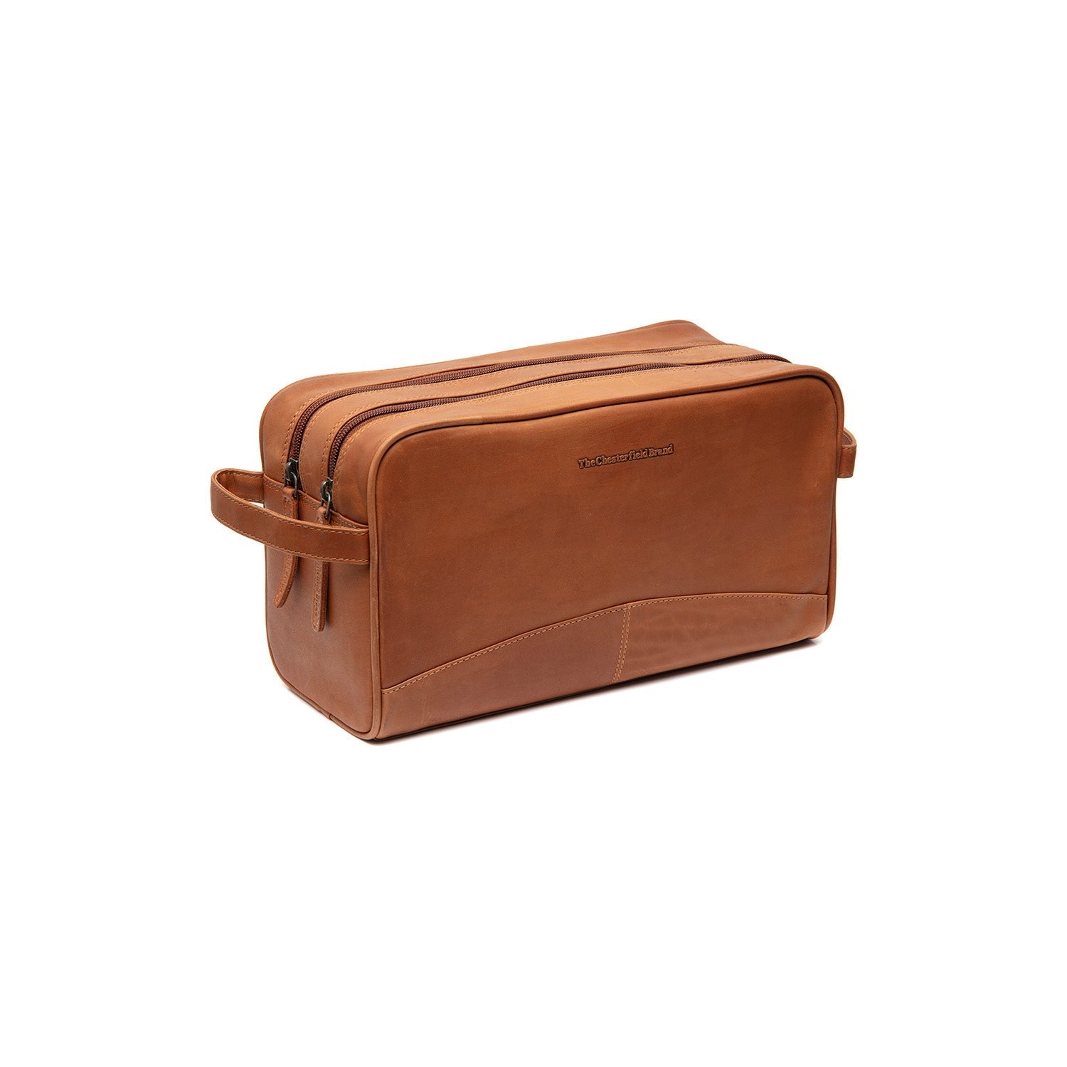 Cognac Leather Toiletry Bag Stefan, front view