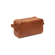Cognac Leather Toiletry Bag Stefan, front view