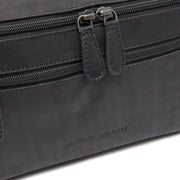 Black Leather Toiletry Bag Trevia, detail view 3
