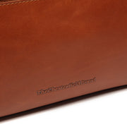 Cognac Leather Toiletry Bag Trevia, detail view 5