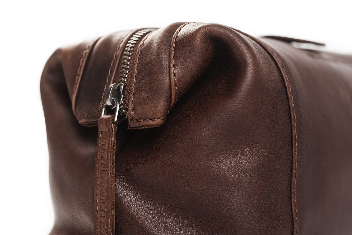 Brown Leather Toiletry Bag Vince, detail view 3