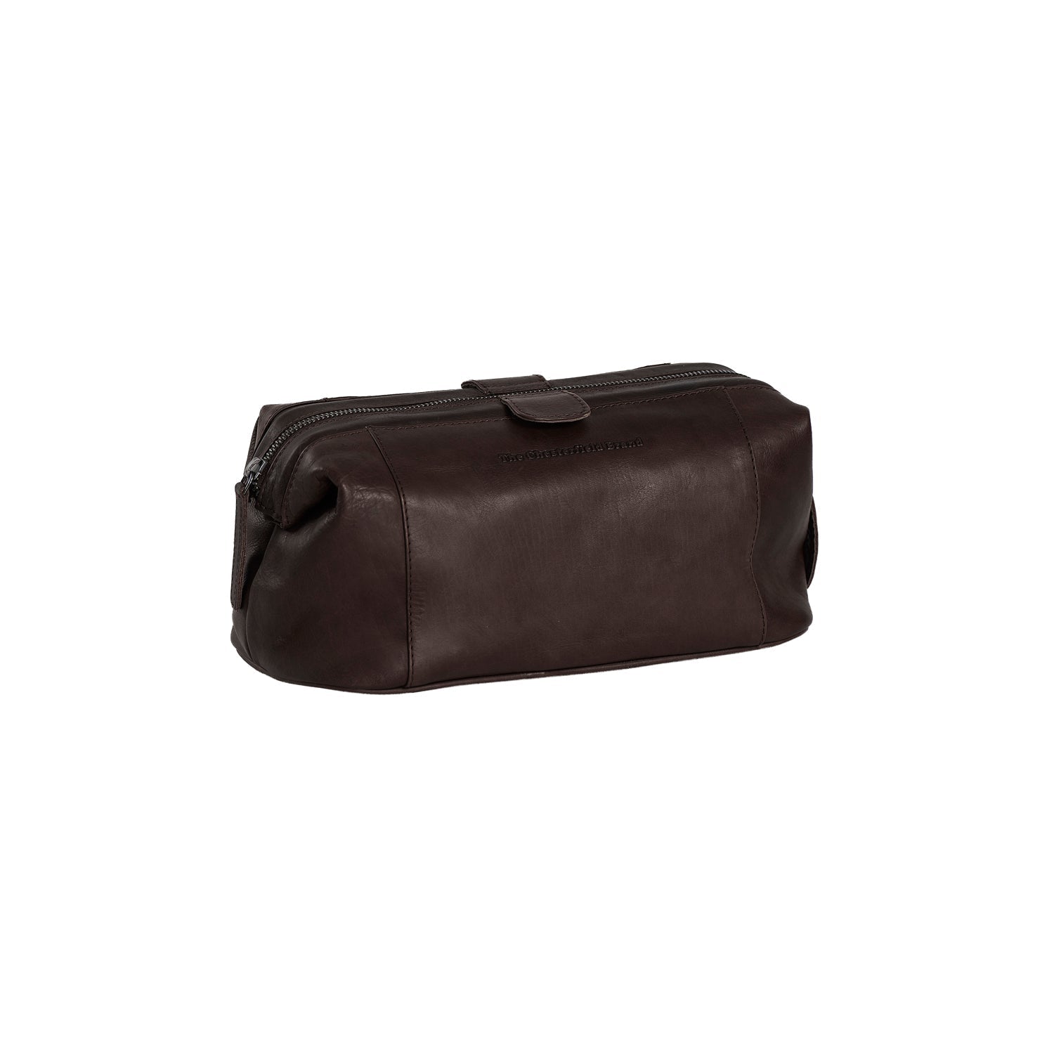 Brown Leather Toiletry Bag Vince, front view