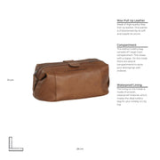 Cognac Leather Toiletry Bag Vince, detail view 6
