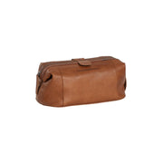 Cognac Leather Toiletry Bag Vince, front view