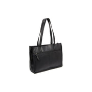 Black Leather Tote Bag Adana, detail view 4