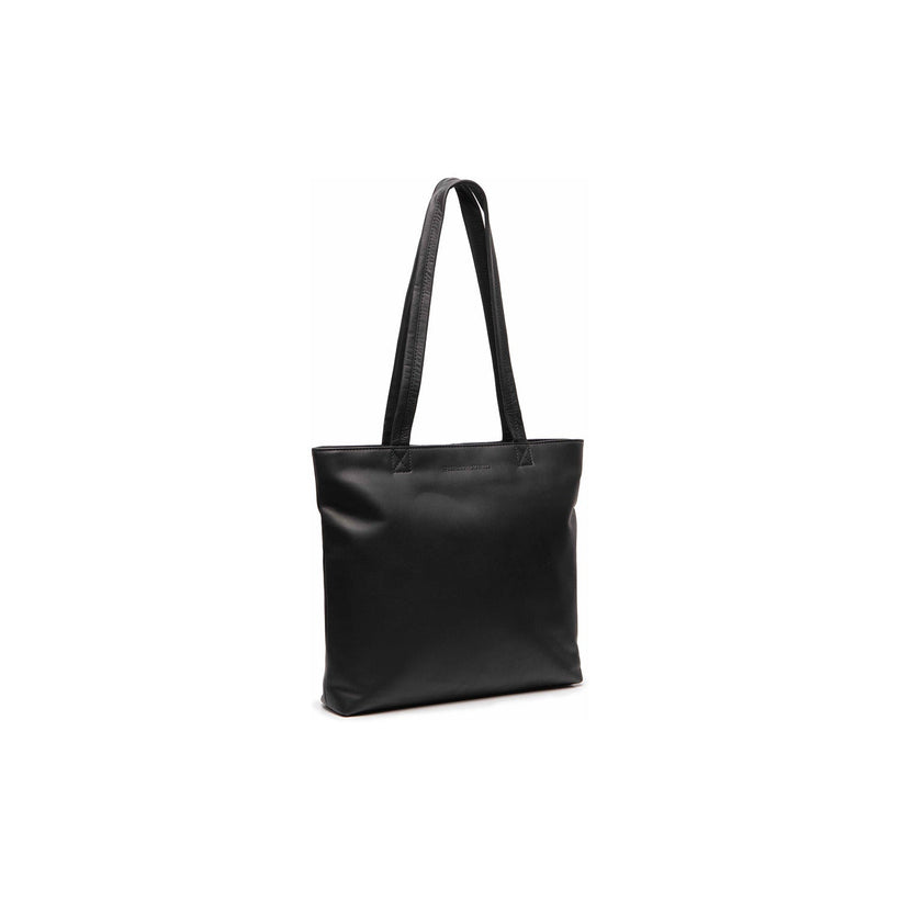 Black Leather Tote Bag Alveron, front view
