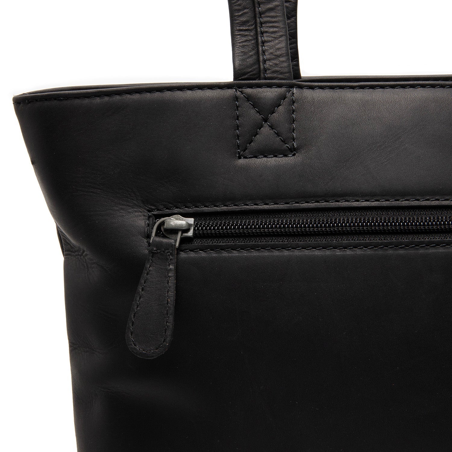 Black Leather Tote Bag Alveron, product view 3