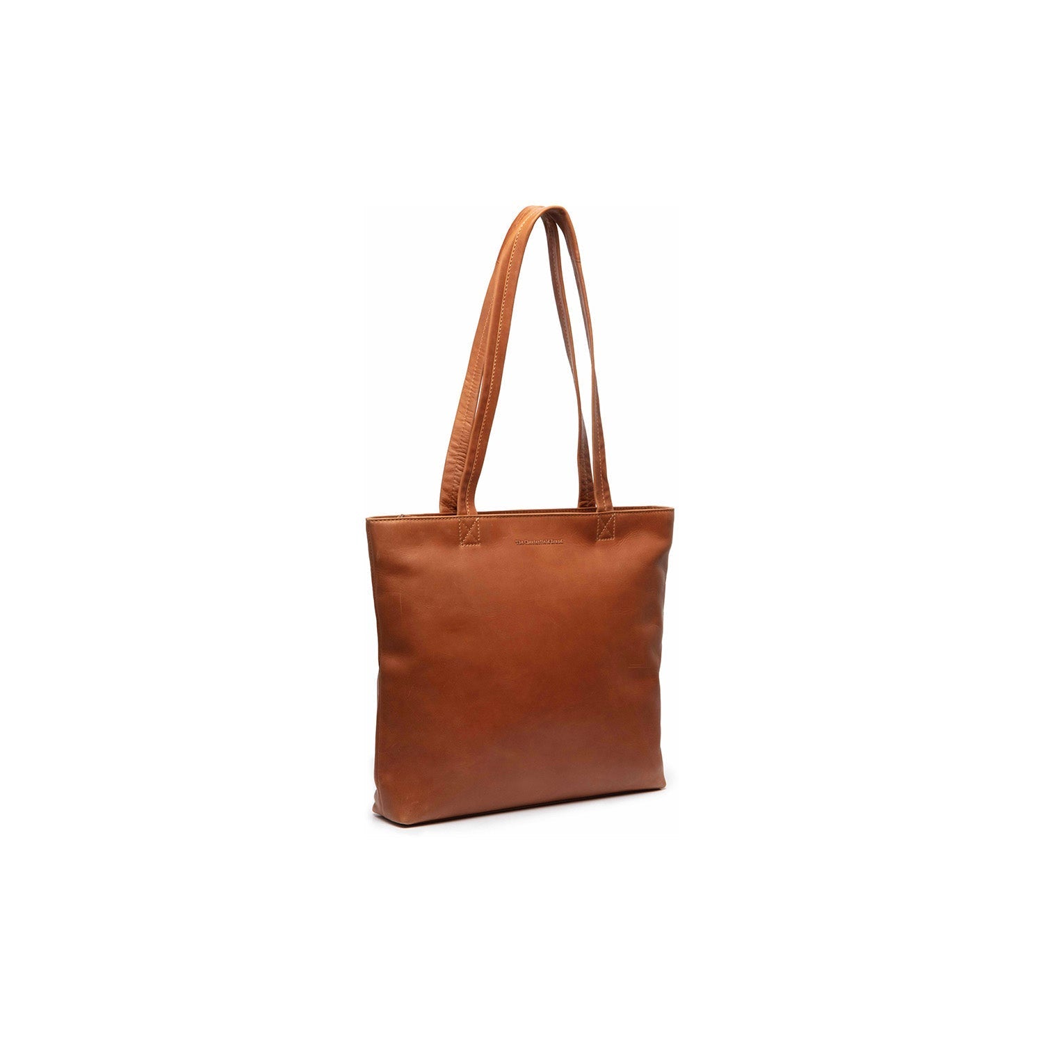 Cognac Leather Tote Bag Alveron, front view