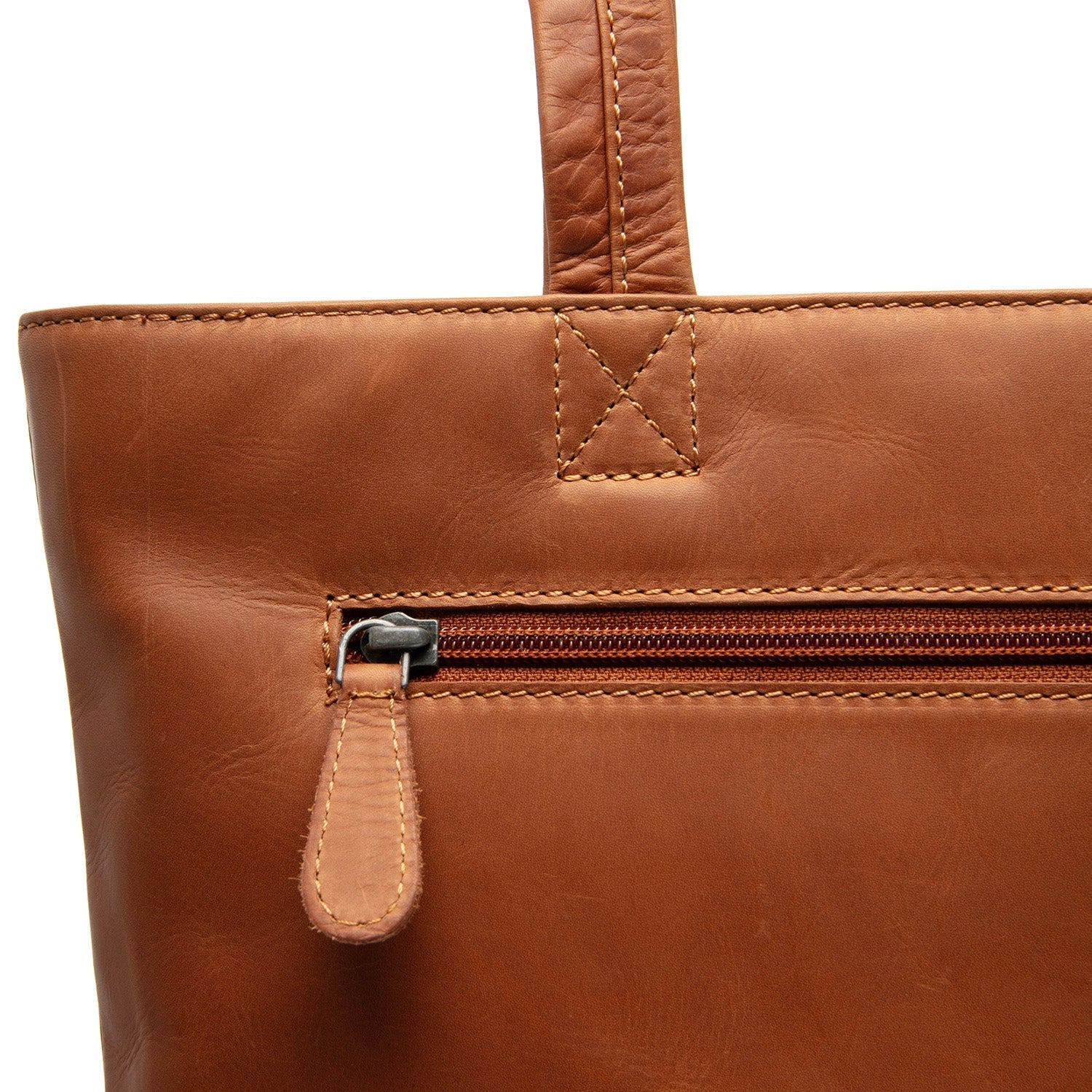 Cognac Leather Tote Bag Alveron, product view 3