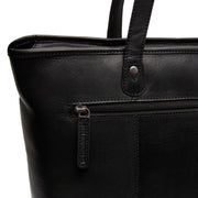Black Leather Tote Bag Astano, detail view 4