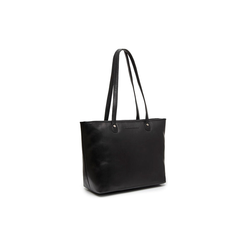 Black Leather Tote Bag Astano, front view