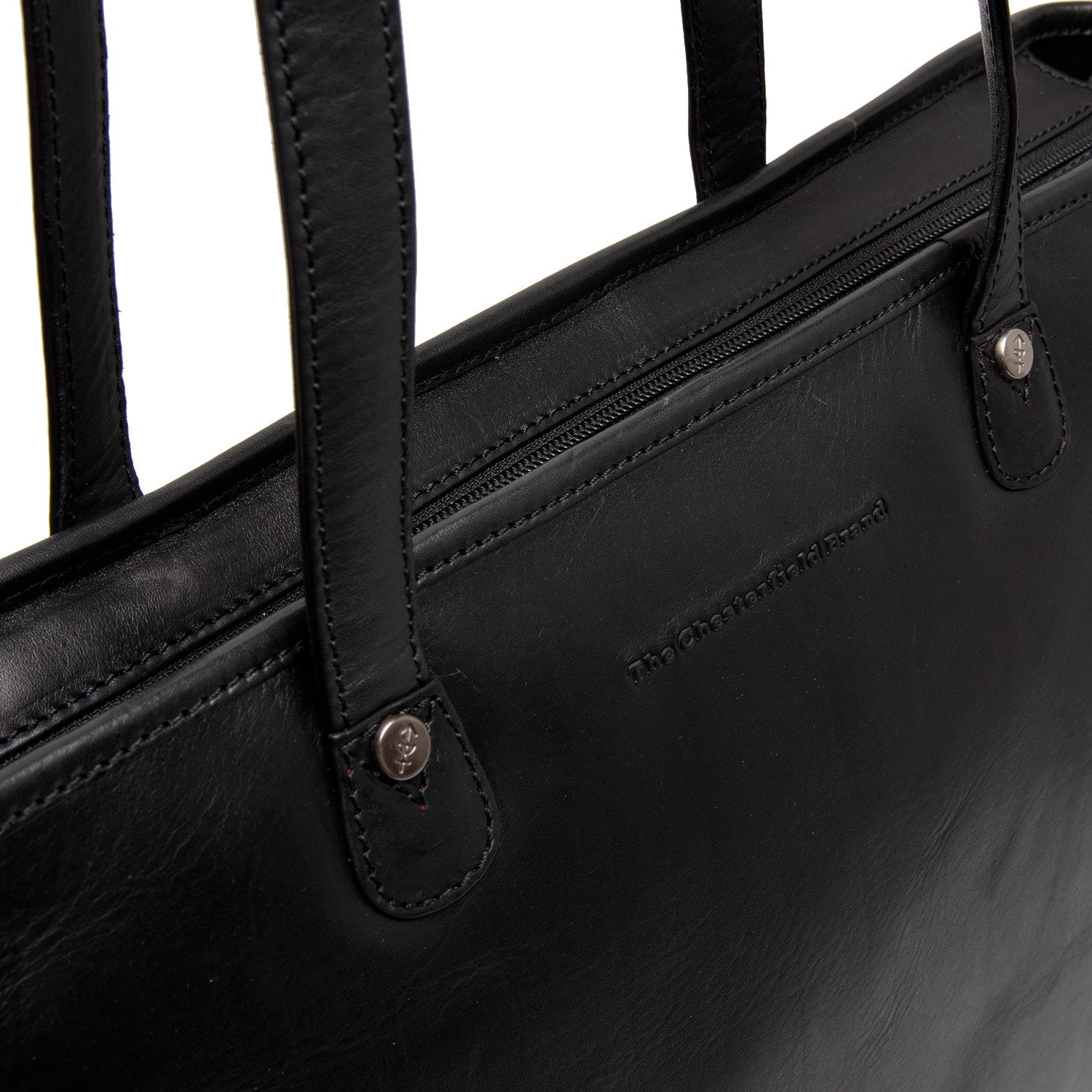Black Leather Tote Bag Astano, product view 3