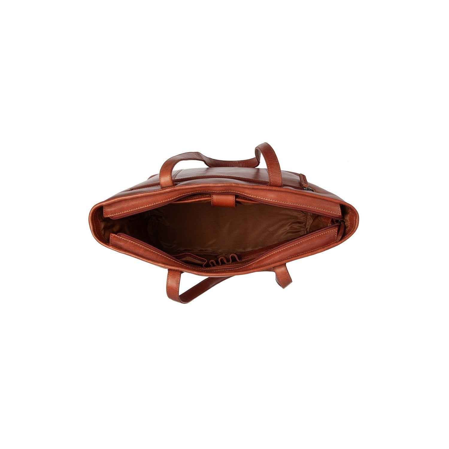 Cognac Leather Tote Bag Astano, detail view 3