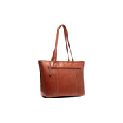 Cognac Leather Tote Bag Astano, detail view 5