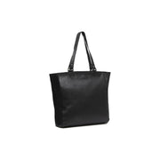 Black Leather Tote Bag Berlin, front view