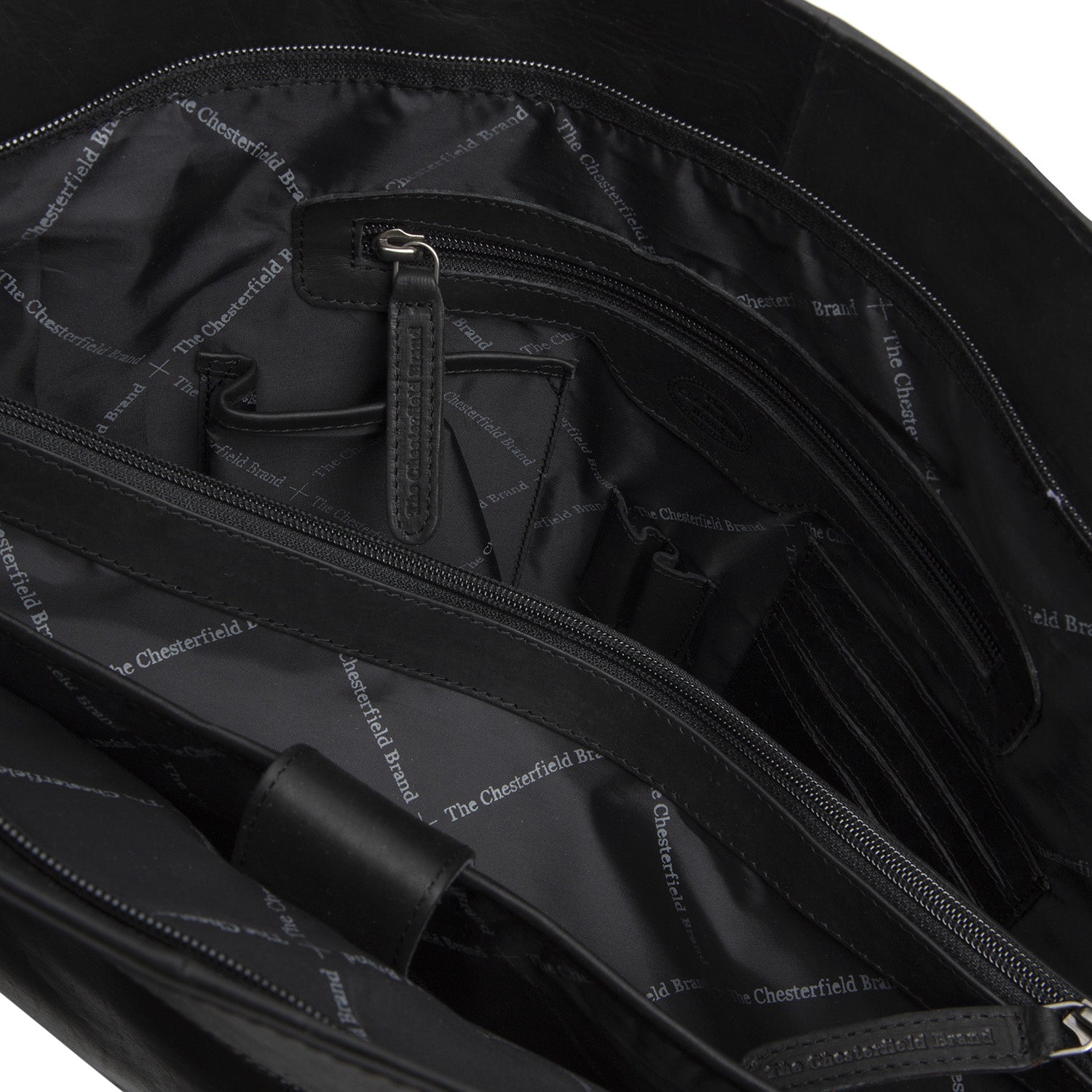 Black Leather Tote Bag Berlin, product view 2