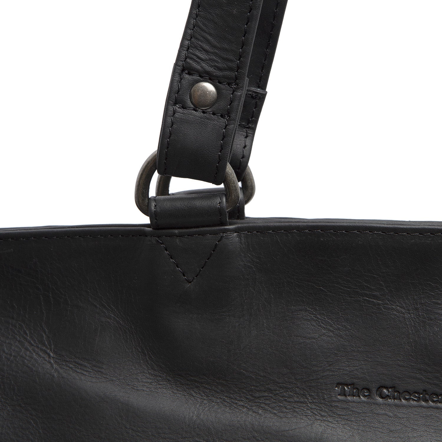 Black Leather Tote Bag Berlin, product view 3