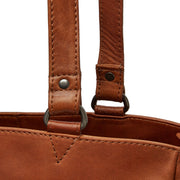 Cognac Leather Tote Bag Berlin, detail view 3