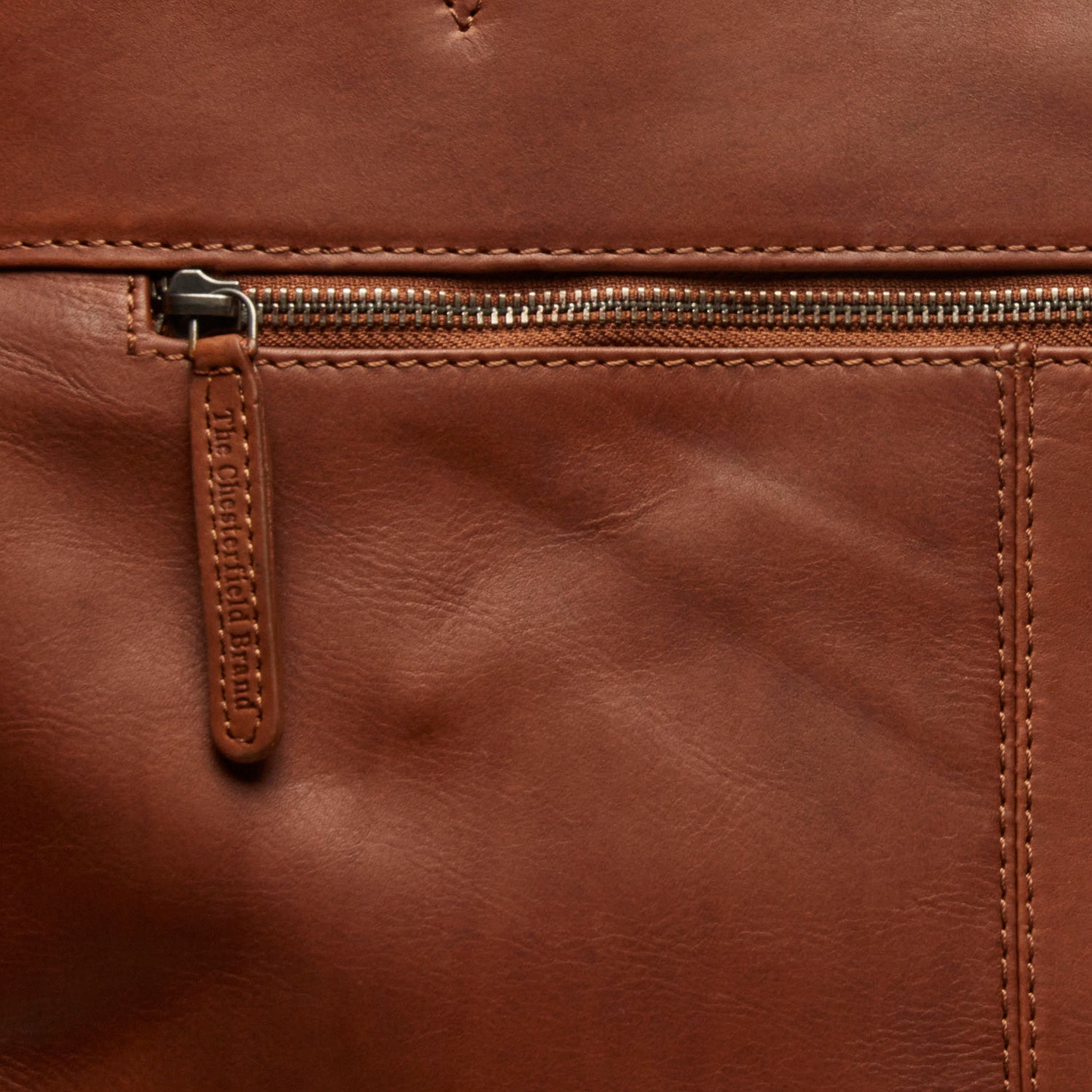 Cognac Leather Tote Bag Berlin, detail view 4