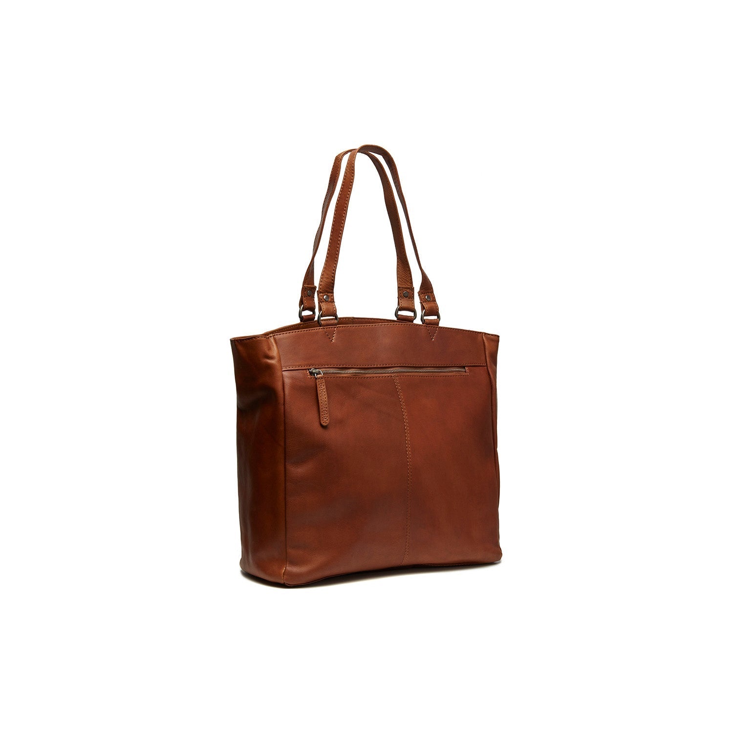 Cognac Leather Tote Bag Berlin, detail view 5