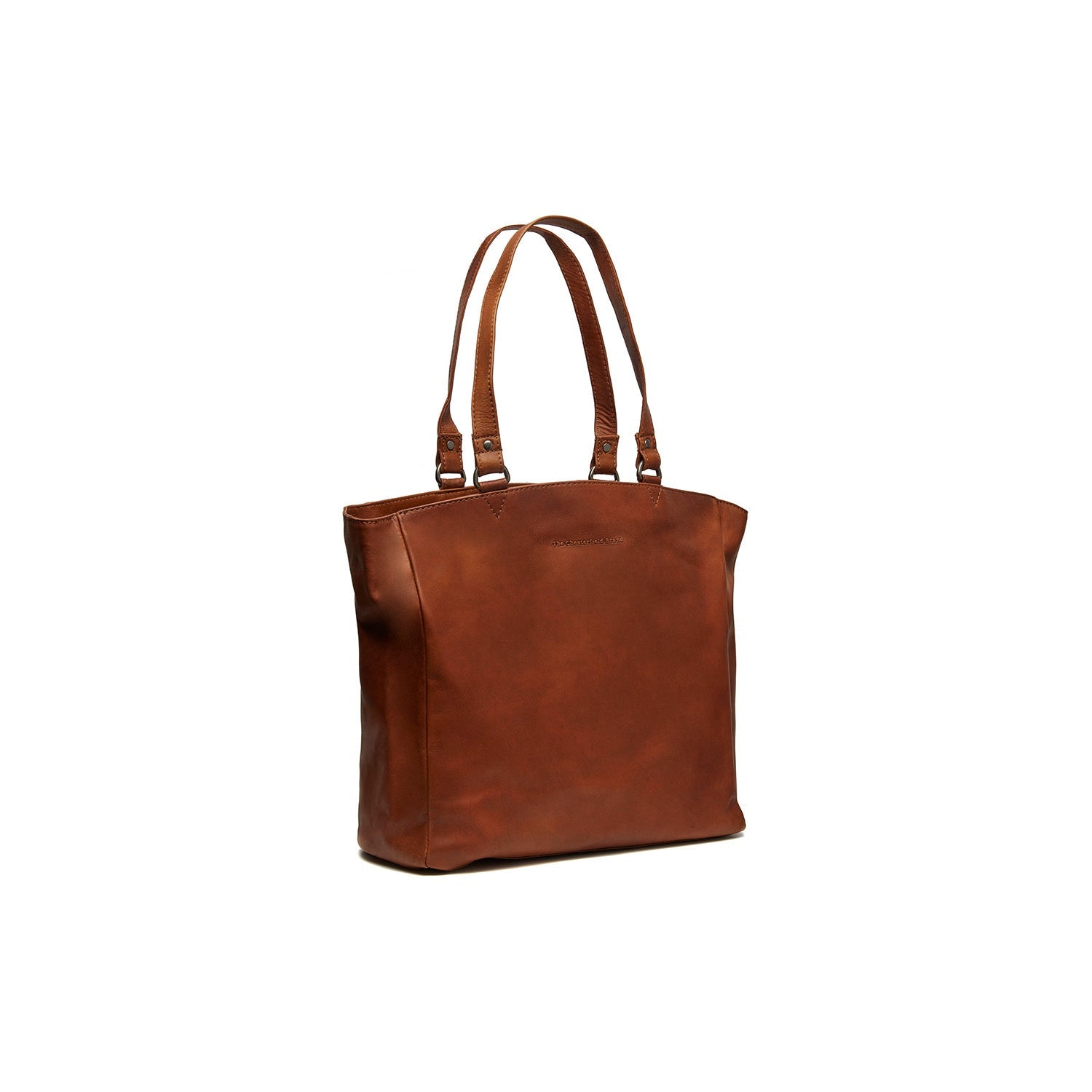 Cognac Leather Tote Bag Berlin, front view