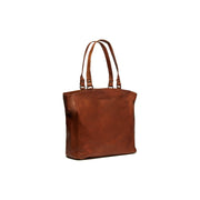 Cognac Leather Tote Bag Berlin, front view