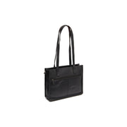 Black Leather Tote Bag Estella, detail view 4