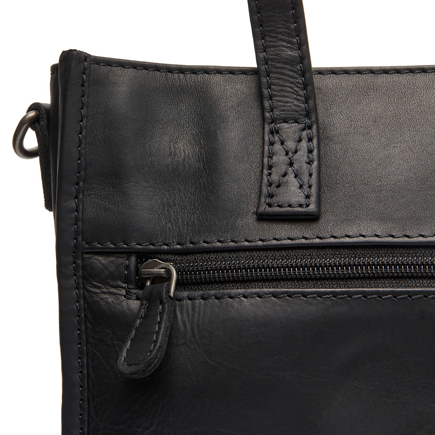 Black Leather Tote Bag Estella, product view 3