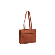 Cognac Leather Tote Bag Estella, detail view 4