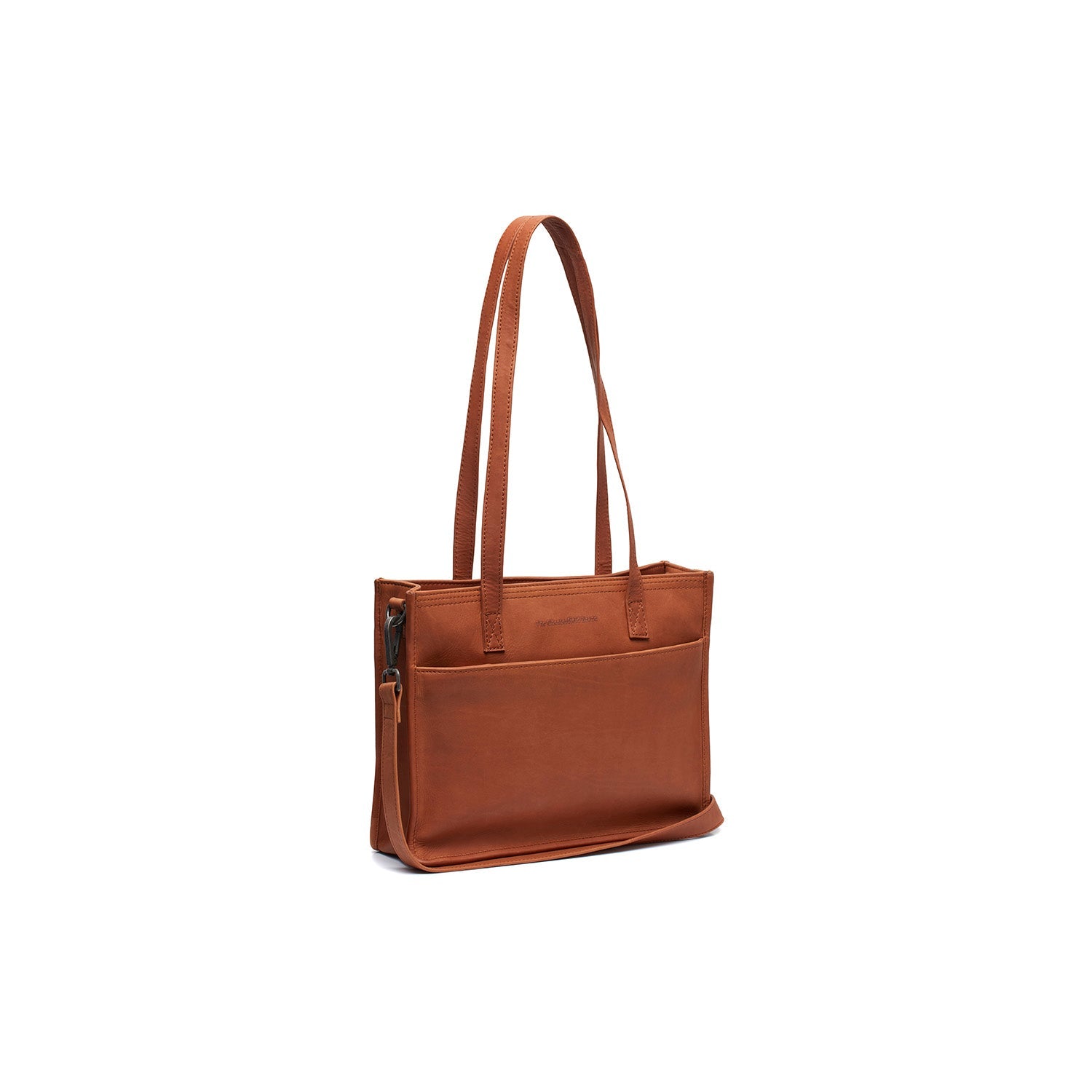 Cognac Leather Tote Bag Estella, front view