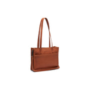 Cognac Leather Tote Bag Estella, front view