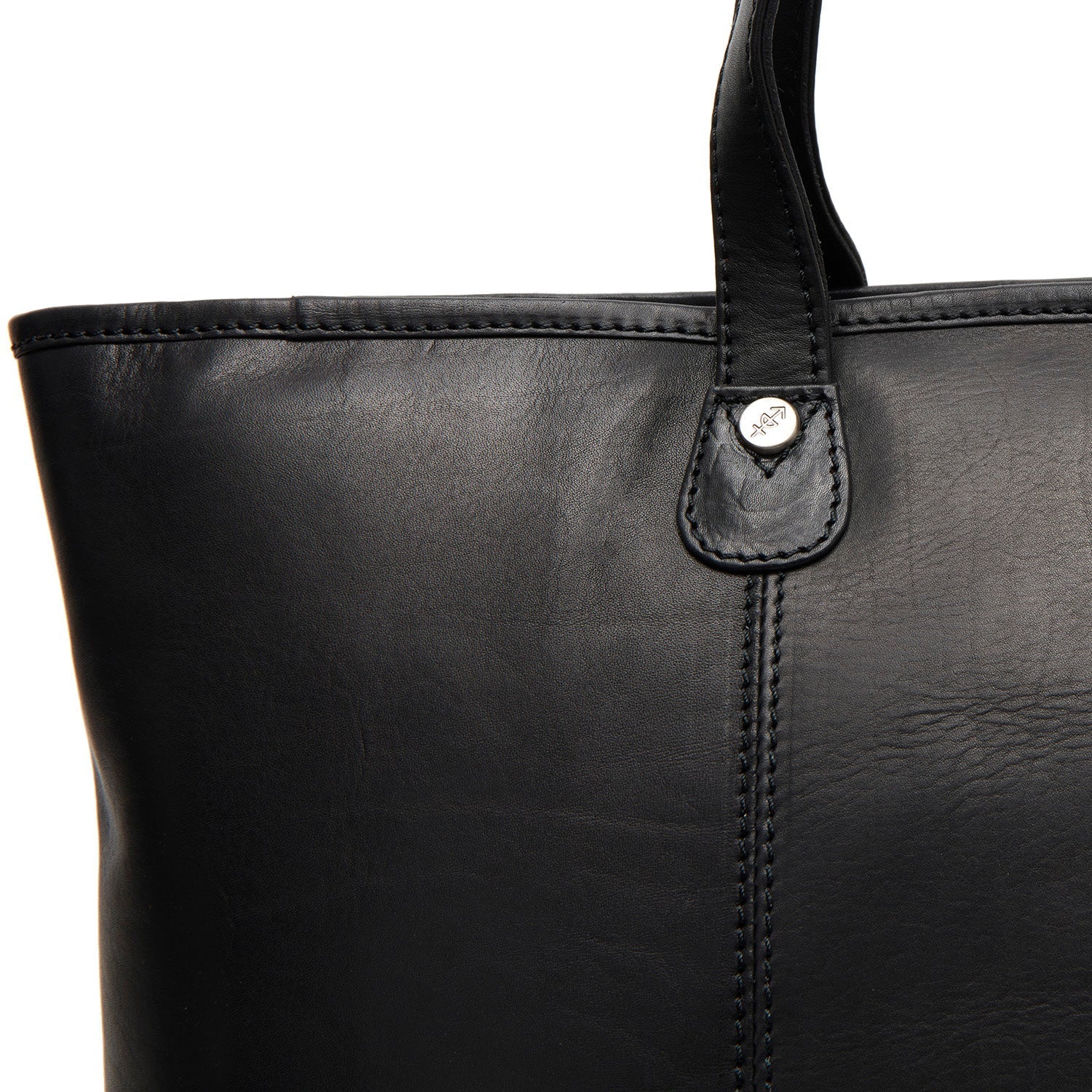 Black Leather Tote Bag Ferrera, detail view 1
