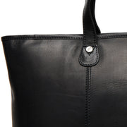 Black Leather Tote Bag Ferrera, detail view 1