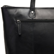 Black Leather Tote Bag Ferrera, detail view 5