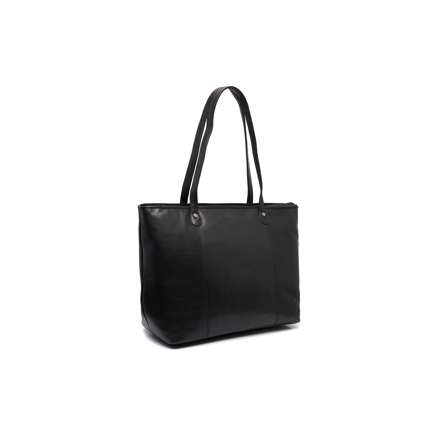 Black Leather Tote Bag Ferrera, front view