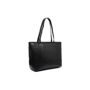 Black Leather Tote Bag Ferrera, front view