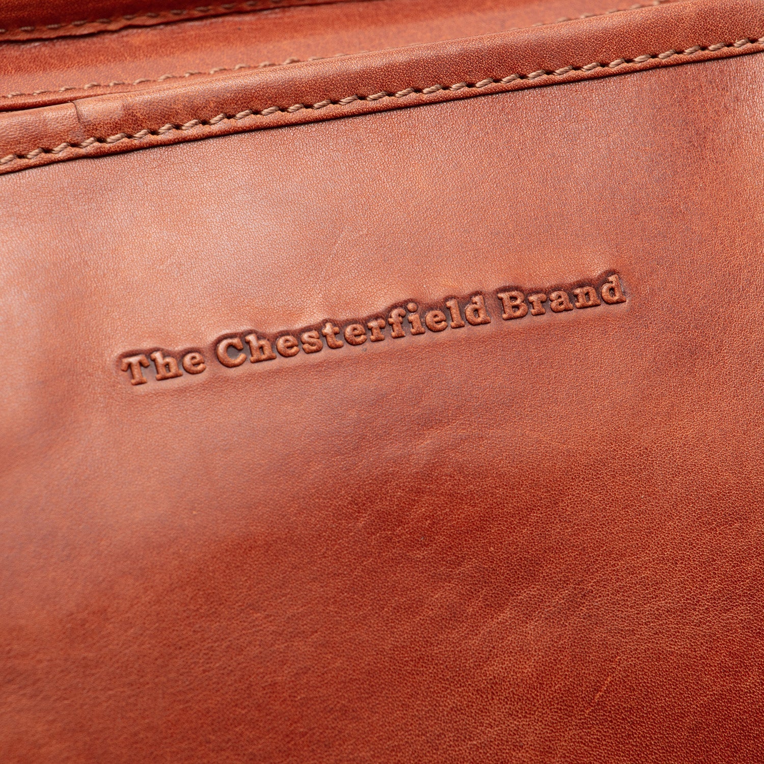 Cognac Leather Tote Bag Ferrera, detail view 1