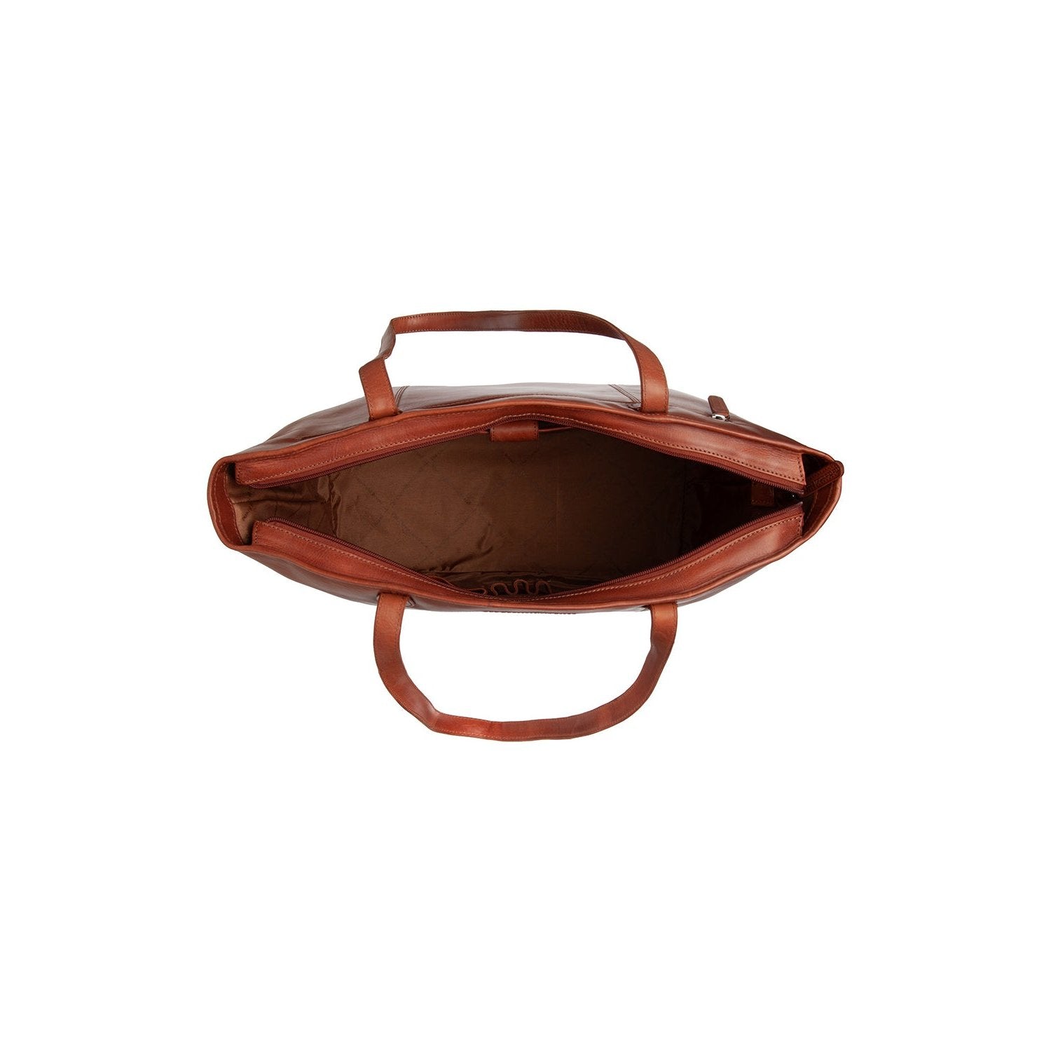 Cognac Leather Tote Bag Ferrera, detail view 4