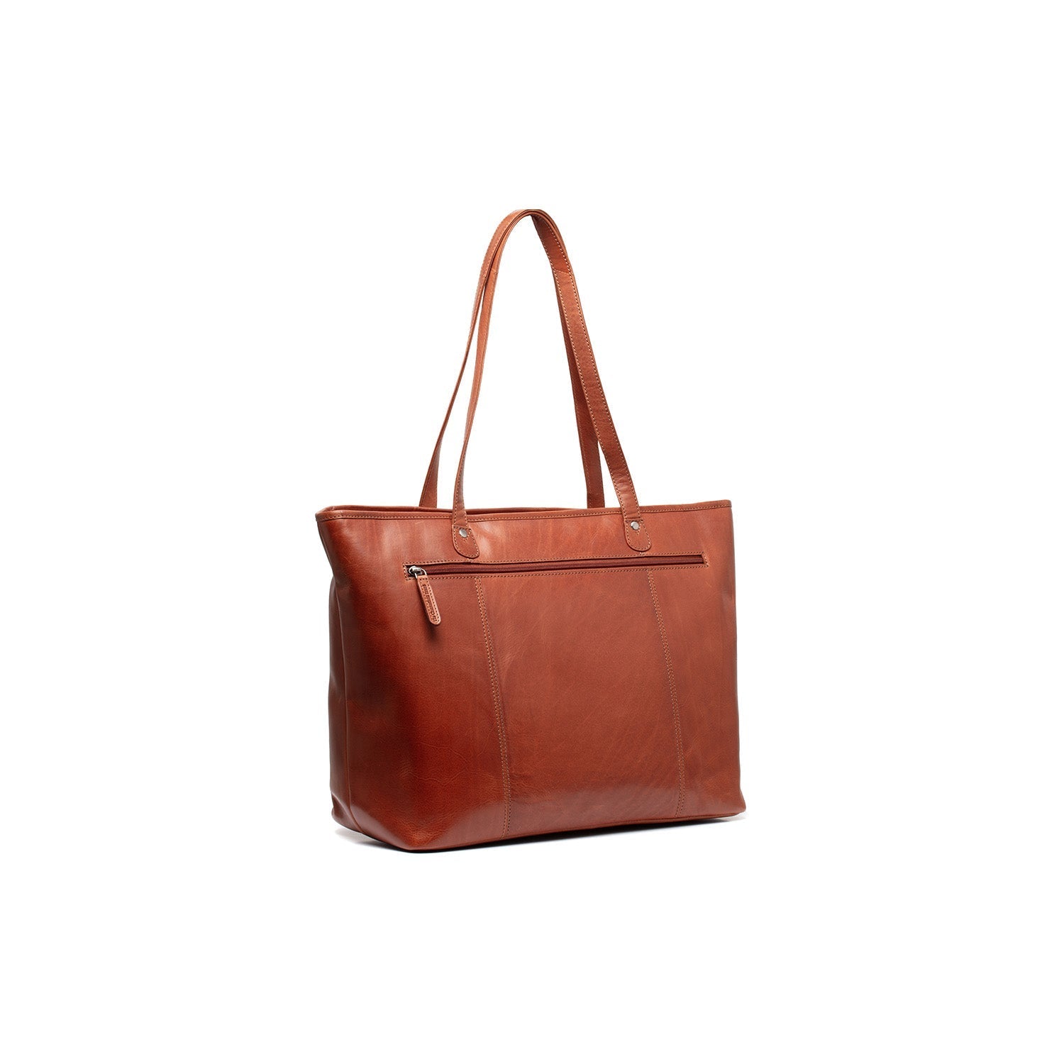 Cognac Leather Tote Bag Ferrera, detail view 6