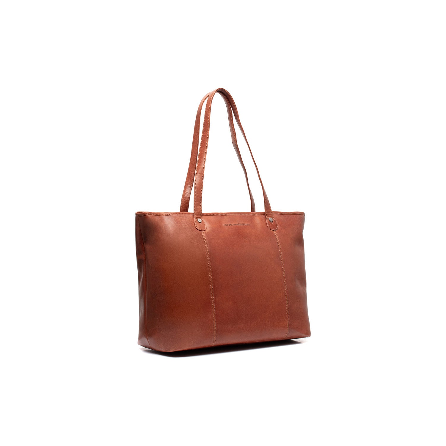 Cognac Leather Tote Bag Ferrera, front view