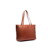 Cognac Leather Tote Bag Ferrera, front view