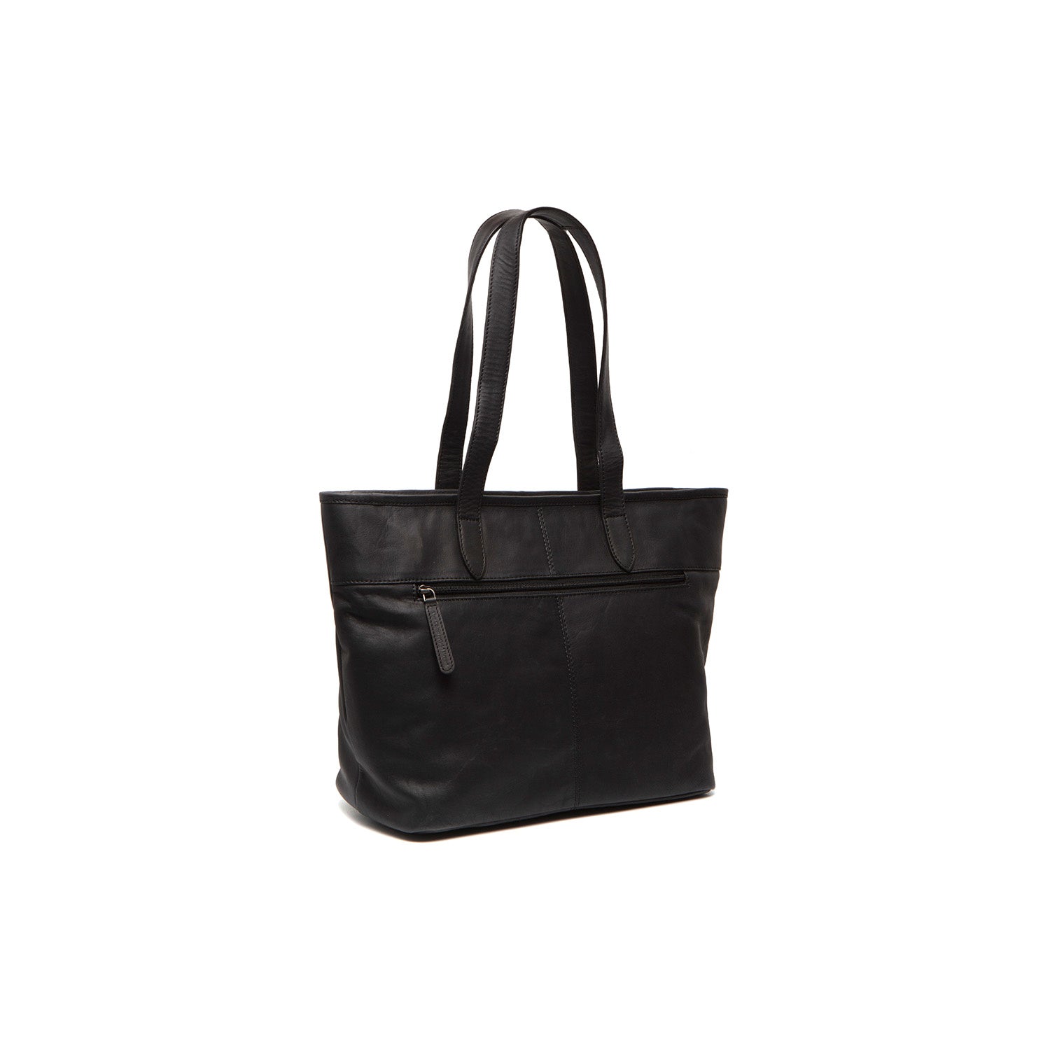 Black Leather Tote Bag Monza, detail view 5