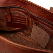 Cognac Leather Tote Bag Monza, detail view 1