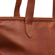 Cognac Leather Tote Bag Monza, detail view 3