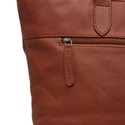 Cognac Leather Tote Bag Monza, detail view 4
