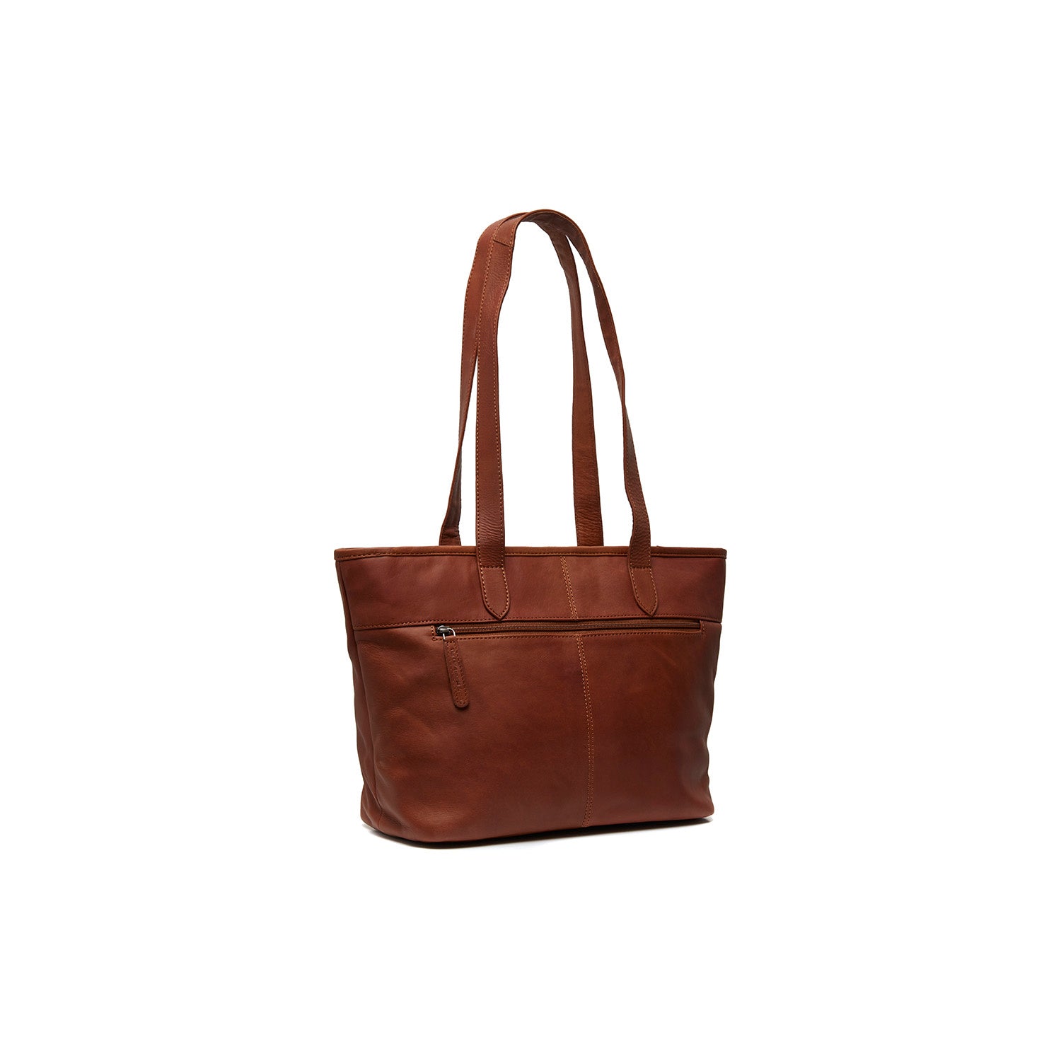 Cognac Leather Tote Bag Monza, detail view 5