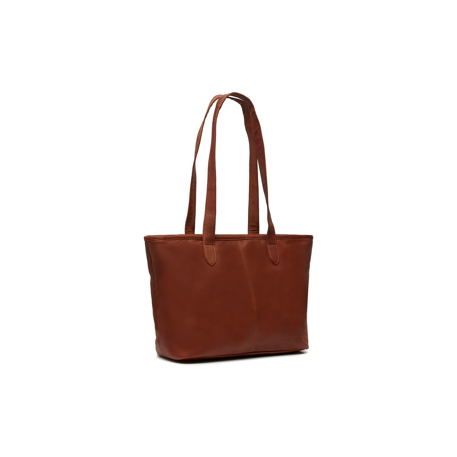 Cognac Leather Tote Bag Monza, front view