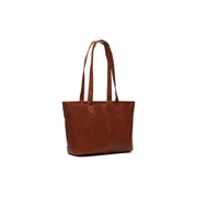 Cognac Leather Tote Bag Monza, front view