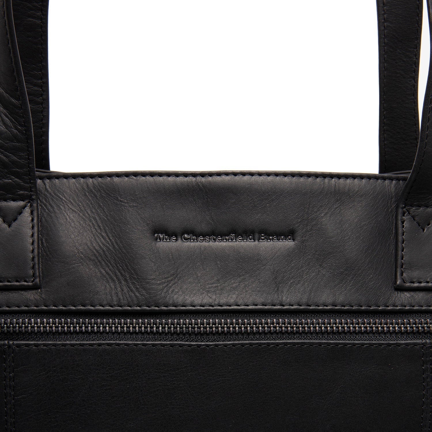 Black Leather Tote Bag Osira, detail view 3